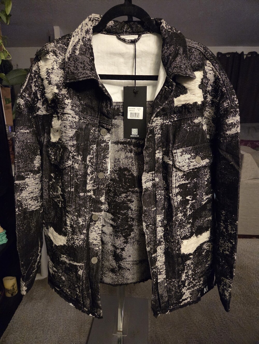 ANOM Denim Jacket Milk Shalre Black Size M